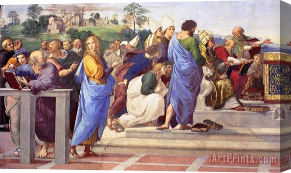 Raphael Disputation of The Holy Sacrament (la Disputa) [detail 12] Stretched Canvas Print / Canvas Art